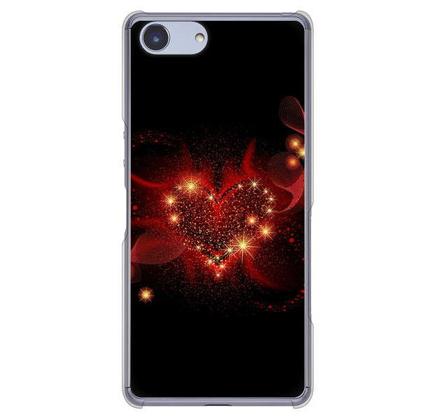 Xperia Ace SO-02L docomo 高画質仕上げ 背面印刷 ハードケース きらめきハート