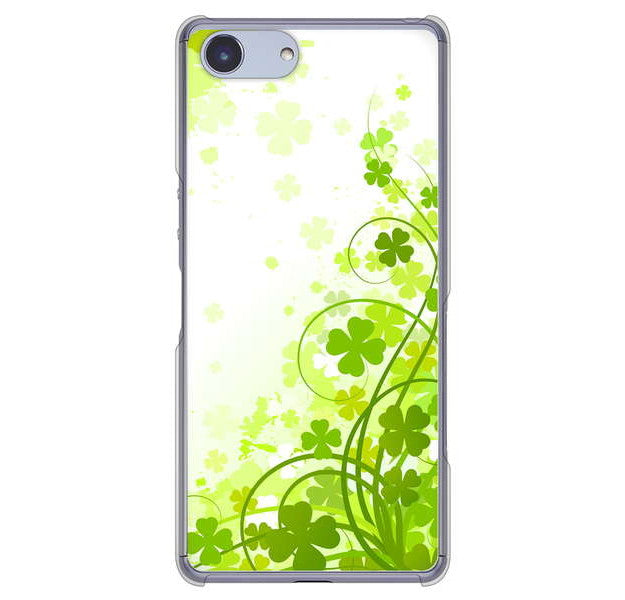 Xperia Ace SO-02L docomo 高画質仕上げ 背面印刷 ハードケース 【565 四葉のクローバー】