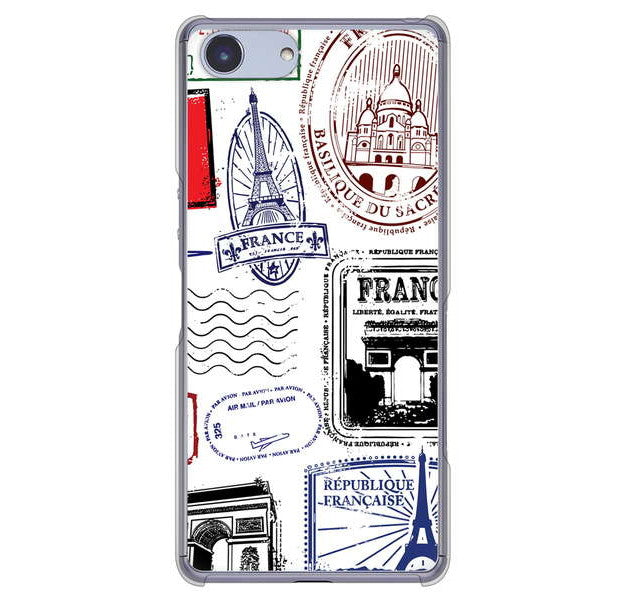 Xperia Ace SO-02L docomo 高画質仕上げ 背面印刷 ハードケース LOVE フランス