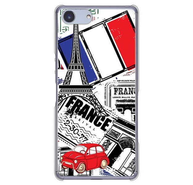 Xperia Ace SO-02L docomo 高画質仕上げ 背面印刷 ハードケース LOVE フランス