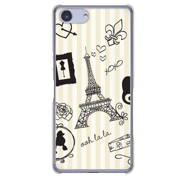 Xperia Ace SO-02L docomo 高画質仕上げ 背面印刷 ハードケース LOVE フランス