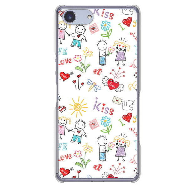 Xperia Ace SO-02L docomo 高画質仕上げ 背面印刷 ハードケース カップル&ファミリー