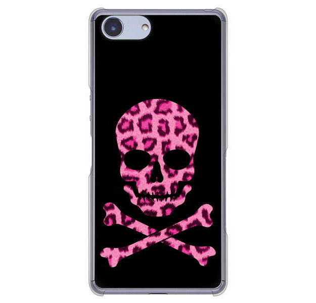 Xperia Ace SO-02L docomo 高画質仕上げ 背面印刷 ハードケース ドクロフレーム