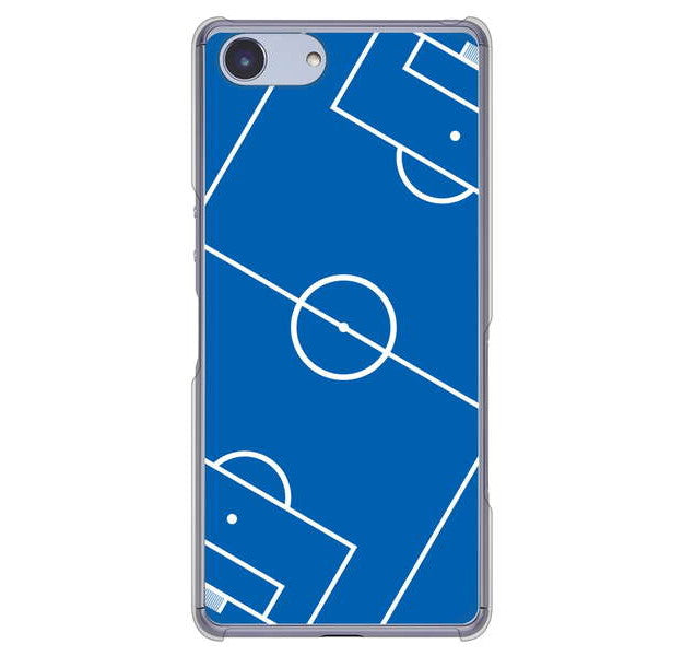 Xperia Ace SO-02L docomo 高画質仕上げ 背面印刷 ハードケース 【IB922 SOCCER_ピッチ】