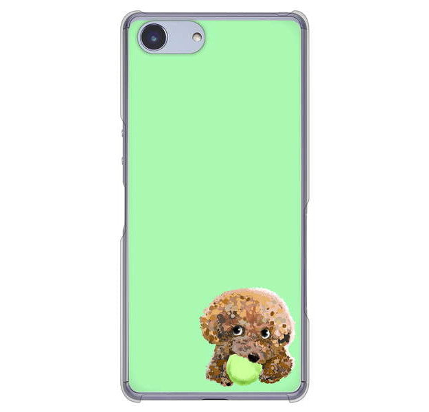 Xperia Ace SO-02L docomo 高画質仕上げ 背面印刷 ハードケース トイプードル&ボール