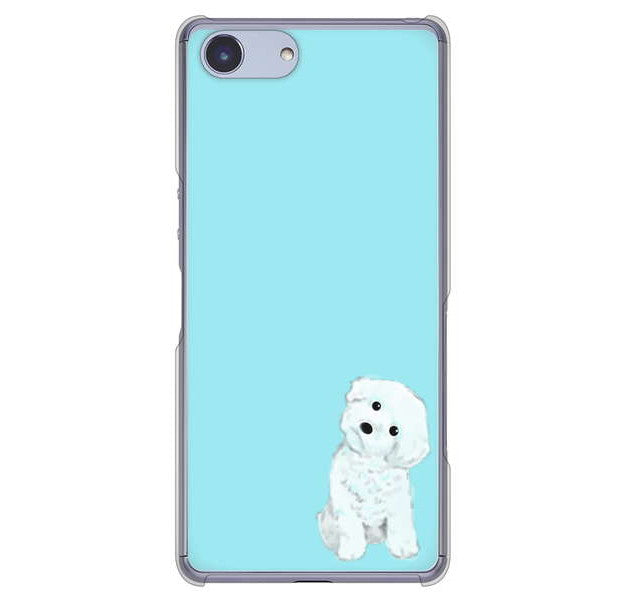 Xperia Ace SO-02L docomo 高画質仕上げ 背面印刷 ハードケース トイプードルホワイト