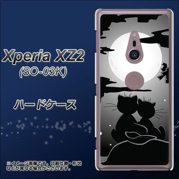 docomo エクスペリア XZ2 SO-03K 高画質仕上げ 背面印刷 ハードケース【342 月夜の二人】