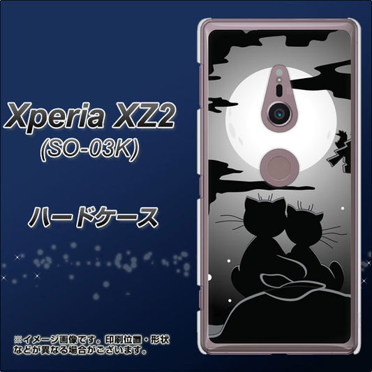 docomo エクスペリア XZ2 SO-03K 高画質仕上げ 背面印刷 ハードケース【342 月夜の二人】