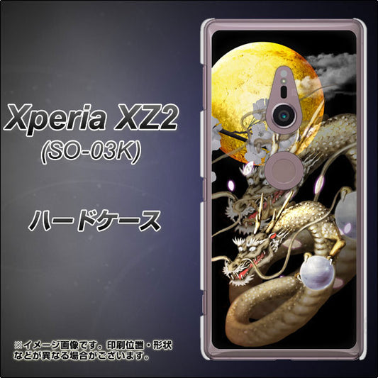 docomo エクスペリア XZ2 SO-03K 高画質仕上げ 背面印刷 ハードケース【1003 月と龍】
