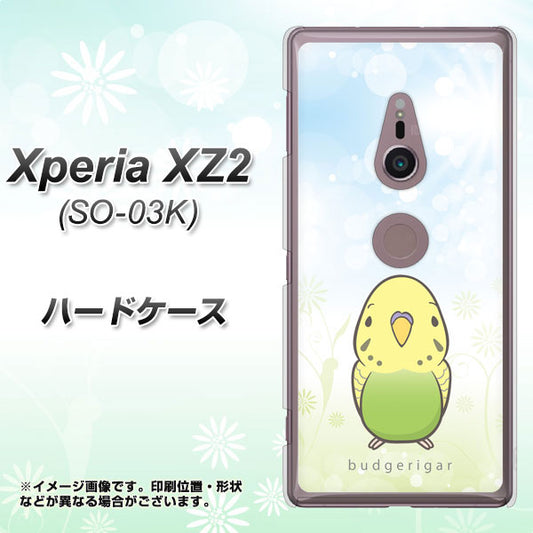 docomo エクスペリア XZ2 SO-03K 高画質仕上げ 背面印刷 ハードケース【SC838 セキセイインコ グリーン】