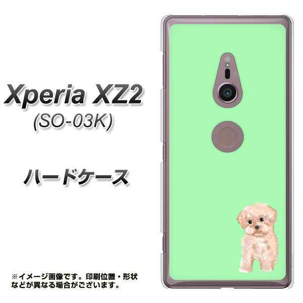 docomo エクスペリア XZ2 SO-03K 高画質仕上げ 背面印刷 ハードケース【YJ063 トイプードルアプリコット(グリーン)】