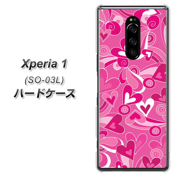docomo エクスぺリア ワン SO-03L 高画質仕上げ 背面印刷 ハードケース【383 ピンクのハート】