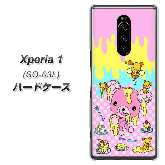 docomo エクスぺリア ワン SO-03L 高画質仕上げ 背面印刷 ハードケース【AG822 ハニベア(水玉ピンク)】