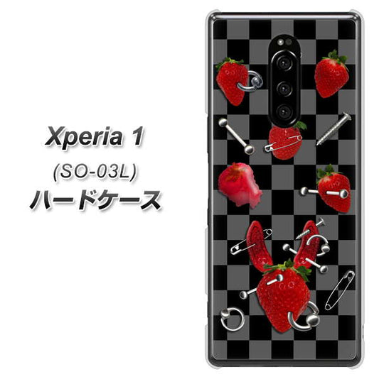 docomo エクスぺリア ワン SO-03L 高画質仕上げ 背面印刷 ハードケース【AG833 苺パンク(黒)】