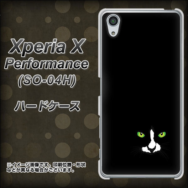 docomo エクスペリアX パフォーマンス SO-04H 高画質仕上げ 背面印刷 ハードケース【398 黒ネコ】