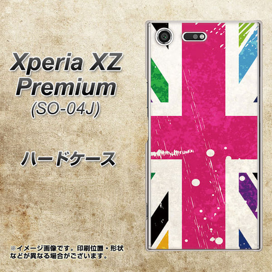 docomo エクスペリア XZ プレミアム SO-04J 高画質仕上げ 背面印刷 ハードケース【SC806 ユニオンジャック ピンクビンテージ】