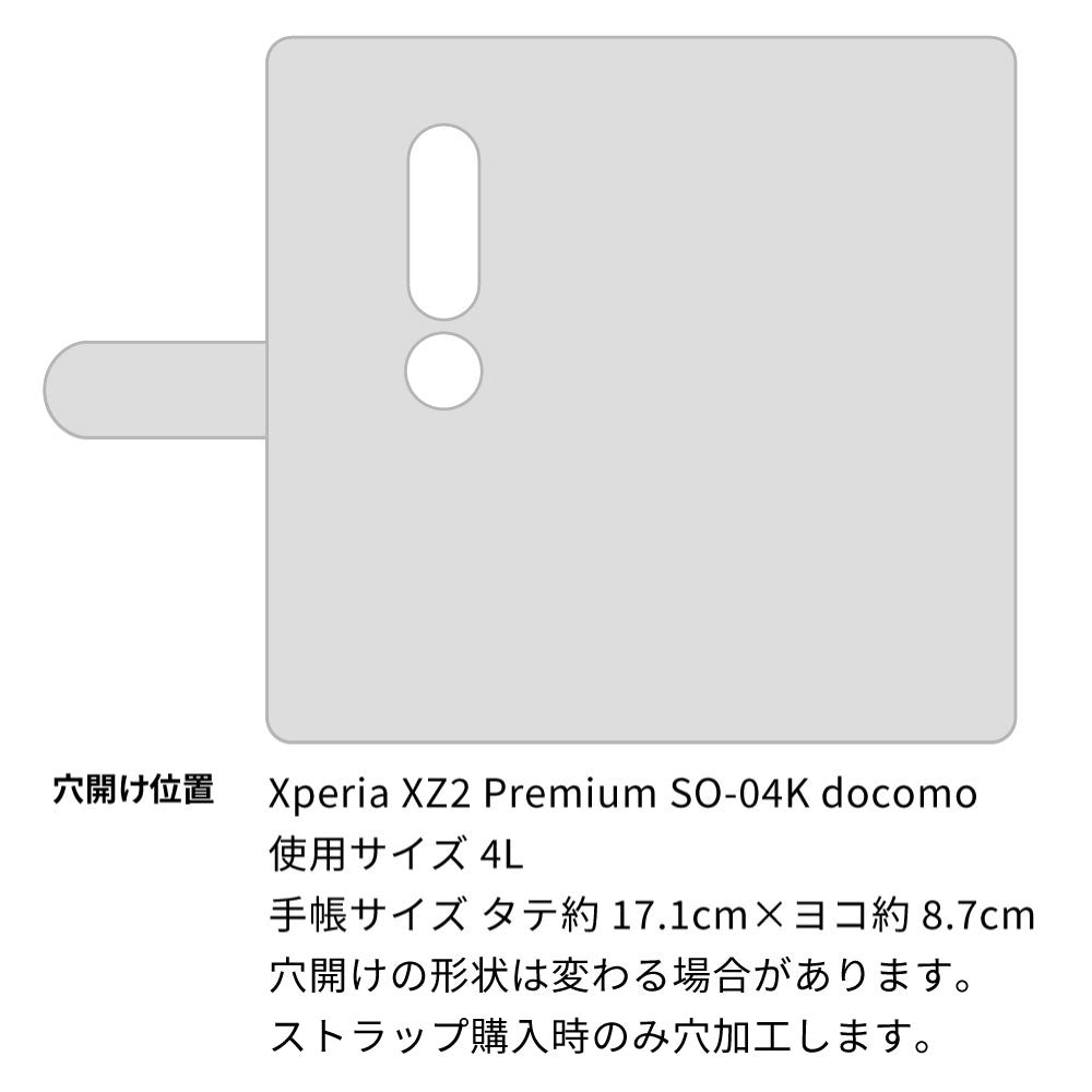 Xperia XZ2 Premium SO-04K docomo 水玉帆布×本革仕立て 手帳型ケース 耐衝撃
