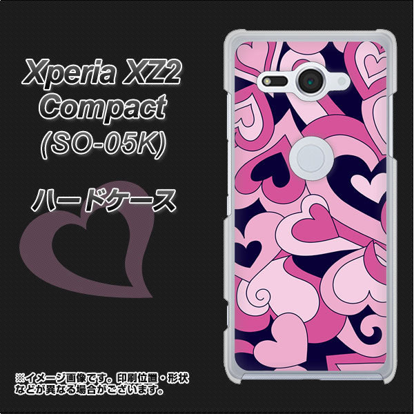 docomo エクスペリア XZ2 コンパクト SO-05K 高画質仕上げ 背面印刷 ハードケース【223 ハートの調べ】