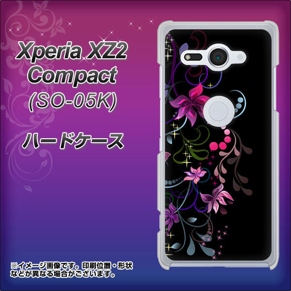 docomo エクスペリア XZ2 コンパクト SO-05K 高画質仕上げ 背面印刷 ハードケース【263 闇に浮かぶ華】