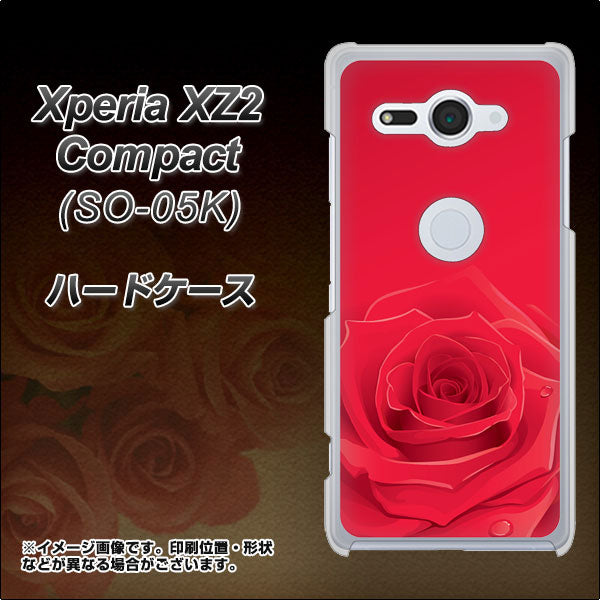 docomo エクスペリア XZ2 コンパクト SO-05K 高画質仕上げ 背面印刷 ハードケース【395 赤いバラ】