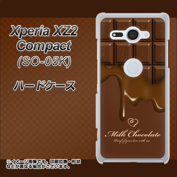 docomo エクスペリア XZ2 コンパクト SO-05K 高画質仕上げ 背面印刷 ハードケース【536 板チョコ-ハート】
