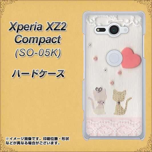 docomo エクスペリア XZ2 コンパクト SO-05K 高画質仕上げ 背面印刷 ハードケース【1104 クラフト写真ネコ(ハートM)】