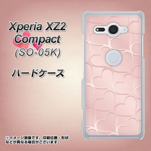 docomo エクスペリア XZ2 コンパクト SO-05K 高画質仕上げ 背面印刷 ハードケース【1340 かくれハート(ローズピンク)】