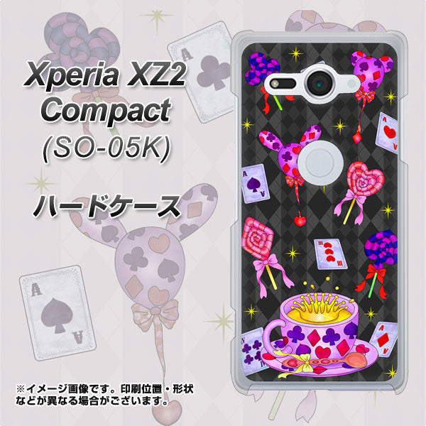 docomo エクスペリア XZ2 コンパクト SO-05K 高画質仕上げ 背面印刷 ハードケース【AG818 トランプティー(黒)】