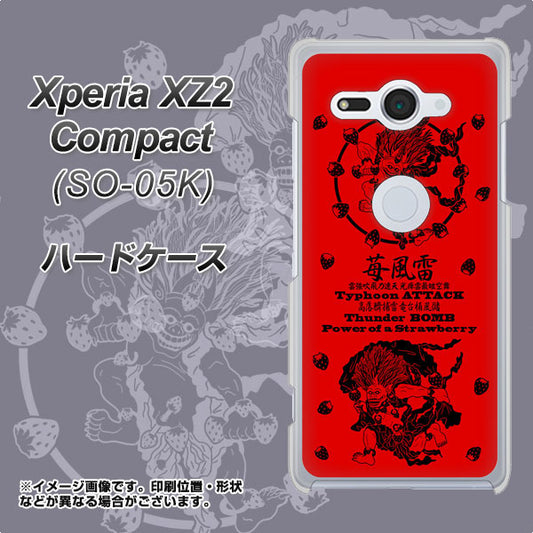 docomo エクスペリア XZ2 コンパクト SO-05K 高画質仕上げ 背面印刷 ハードケース【AG840 苺風雷神（赤）】