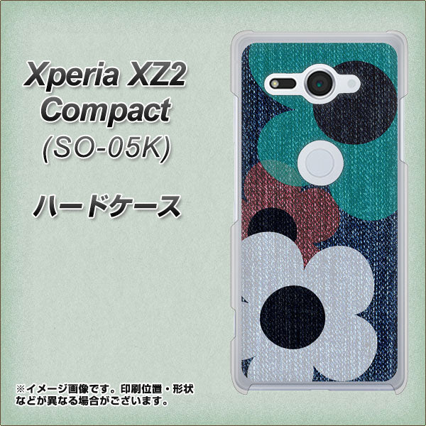 docomo エクスペリア XZ2 コンパクト SO-05K 高画質仕上げ 背面印刷 ハードケース【EK869 ルーズフラワーinデニム風】