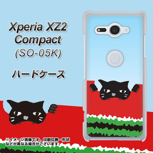 docomo エクスペリア XZ2 コンパクト SO-05K 高画質仕上げ 背面印刷 ハードケース【IA815 すいかをかじるネコ(大)】