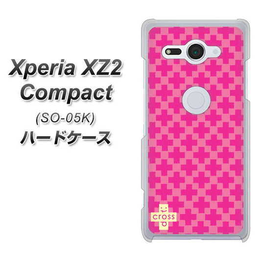 docomo エクスペリア XZ2 コンパクト SO-05K 高画質仕上げ 背面印刷 ハードケース【IB901 クロスドット_ピンク】