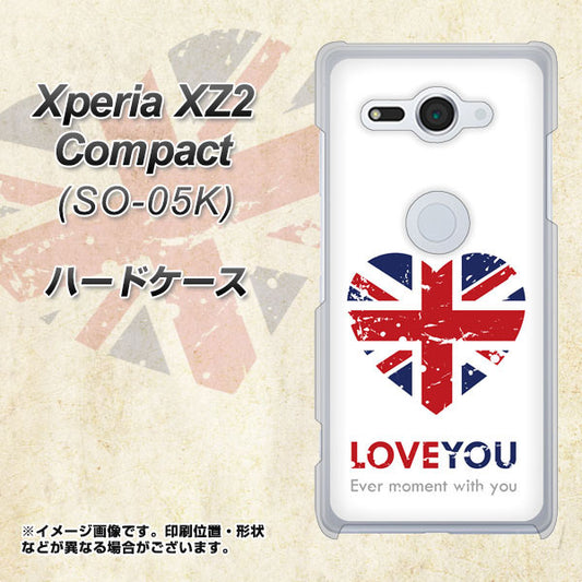 docomo エクスペリア XZ2 コンパクト SO-05K 高画質仕上げ 背面印刷 ハードケース【SC803 ユニオンジャック ハートビンテージ】
