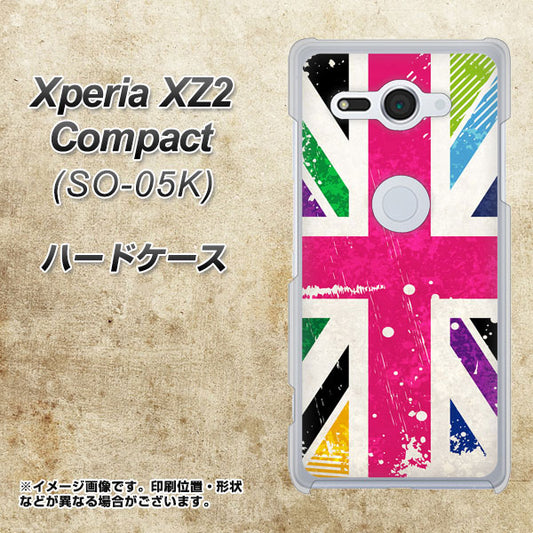 docomo エクスペリア XZ2 コンパクト SO-05K 高画質仕上げ 背面印刷 ハードケース【SC806 ユニオンジャック ピンクビンテージ】