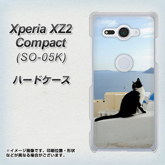 docomo エクスペリア XZ2 コンパクト SO-05K 高画質仕上げ 背面印刷 ハードケース【VA805 ネコと地中海】