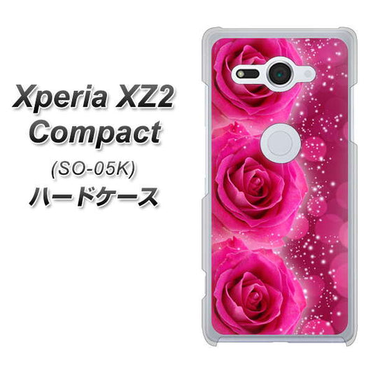 docomo エクスペリア XZ2 コンパクト SO-05K 高画質仕上げ 背面印刷 ハードケース【VA815 3連のバラ】
