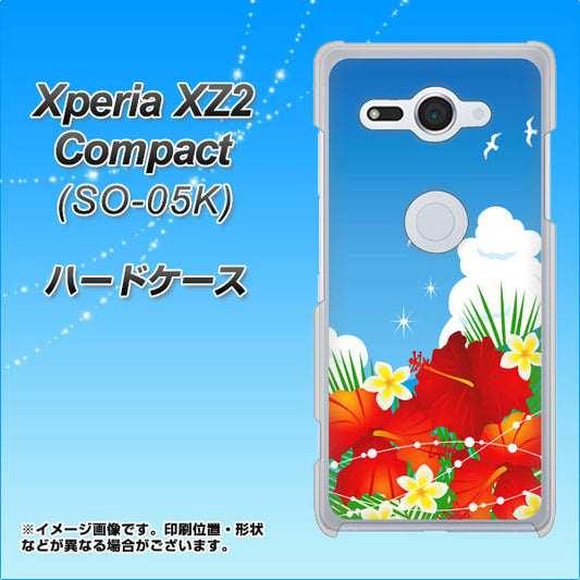 docomo エクスペリア XZ2 コンパクト SO-05K 高画質仕上げ 背面印刷 ハードケース【VA821 ハイビスカスと青空】