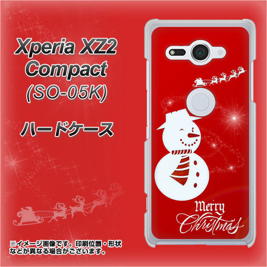 docomo エクスペリア XZ2 コンパクト SO-05K 高画質仕上げ 背面印刷 ハードケース【XA802 ウインク雪だるま】