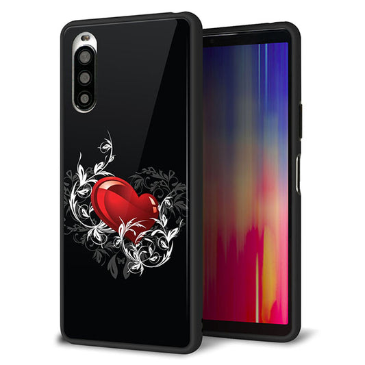 docomo エクスペリア10 II SO-41A 強化ガラス&TPUスマホケース ガラプリ【032 クリスタルハート】