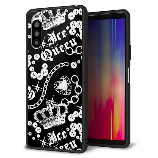 docomo エクスペリア10 II SO-41A 強化ガラス&TPUスマホケース ガラプリ【187 ゴージャス クラウン】