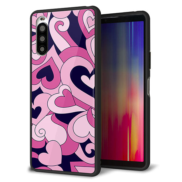 docomo エクスペリア10 II SO-41A 強化ガラス&TPUスマホケース ガラプリ【223 ハートの調べ】