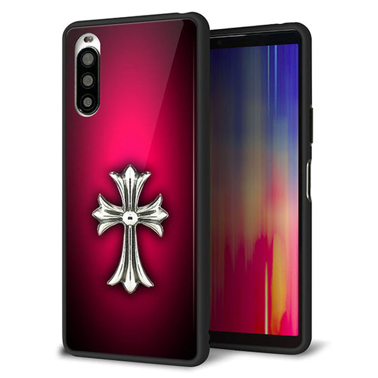 docomo エクスペリア10 II SO-41A 強化ガラス&TPUスマホケース ガラプリ【249 クロスレッド】