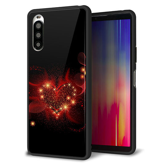 docomo エクスペリア10 II SO-41A 強化ガラス&TPUスマホケース ガラプリ【382 ハートの創生】