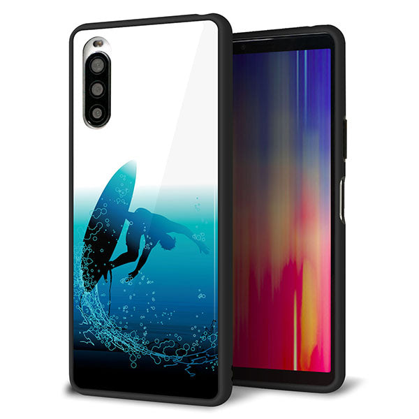 docomo エクスペリア10 II SO-41A 強化ガラス&TPUスマホケース ガラプリ【416 カットバック】