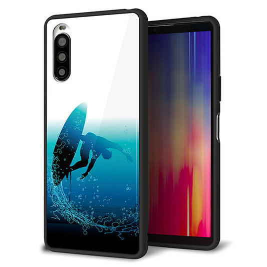 docomo エクスペリア10 II SO-41A 強化ガラス&TPUスマホケース ガラプリ【416 カットバック】