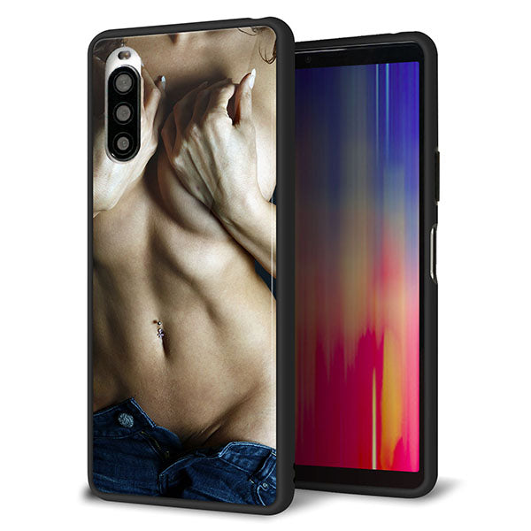 docomo エクスペリア10 II SO-41A 強化ガラス&TPUスマホケース ガラプリ【602 ボディライン】