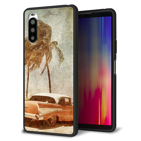 docomo エクスペリア10 II SO-41A 強化ガラス&TPUスマホケース ガラプリ【620 憧れの時-CAR】