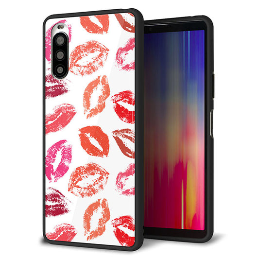 docomo エクスペリア10 II SO-41A 強化ガラス&TPUスマホケース ガラプリ【734 キスkissキス】