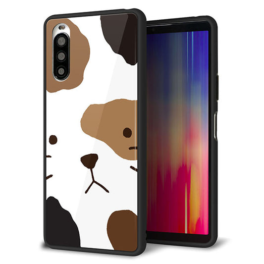 docomo エクスペリア10 II SO-41A 強化ガラス&TPUスマホケース ガラプリ【IA801 みけ】