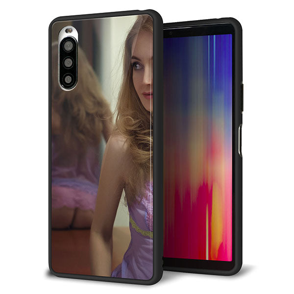 docomo エクスペリア10 II SO-41A 強化ガラス&TPUスマホケース ガラプリ【KM886 ミラー】